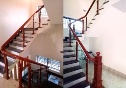 Địa chỉ thi công cầu thang kính gỗ uy tín tại Hà Nội