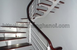  Cầu thang xương cá đơn thép hộp vuông 100