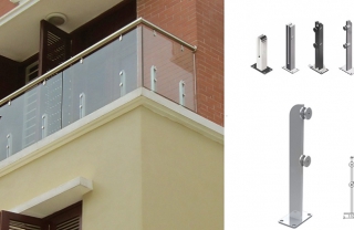 Lan can kính trụ đơn thấp DDT03