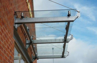 Mái kính khung inox MK10