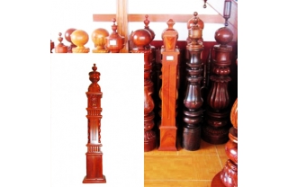 Trụ cái cầu thang gỗ gõ đỏ 