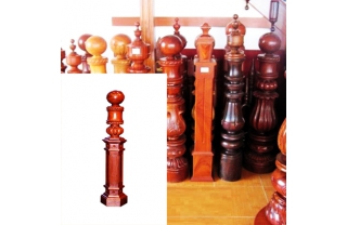 Trụ cái cầu thang gỗ Hương đỏ
