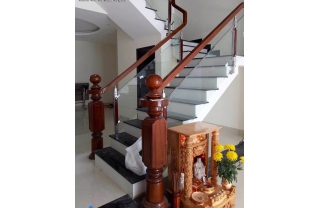 Cầu thang inox kính MD14