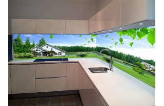 Kính màu tranh 3D ốp bếp 
