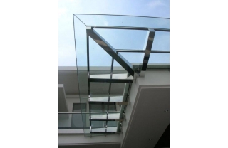 Mái kính khung inox MK07