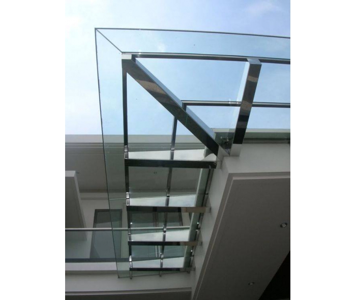 Mái kính khung inox MK07