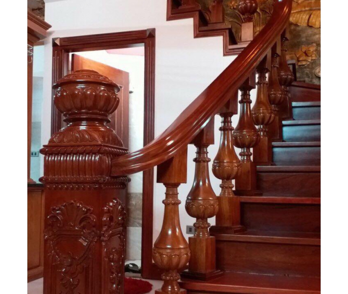 Tay vịn cầu thang gỗ Hương Nam Phi Vuông 12