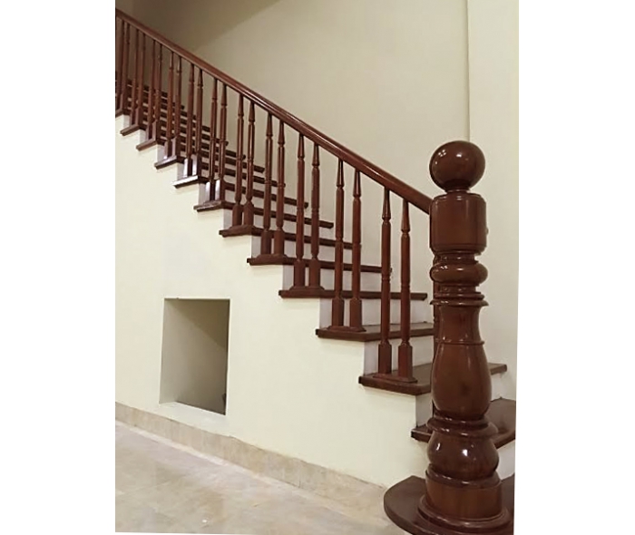 Tay vịn cầu thang gỗ Lim Nam Phi con tiện kép